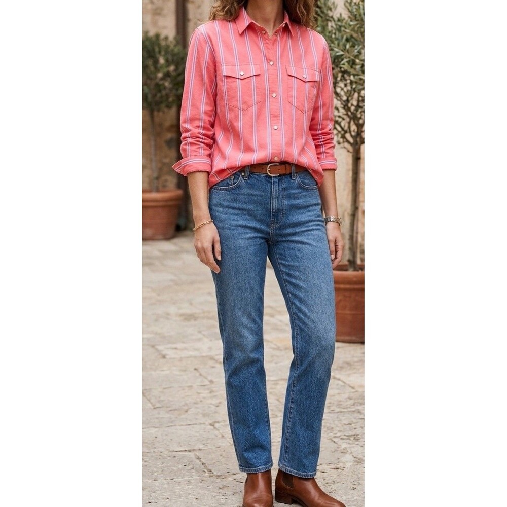 Western shirt in Barfield striped (cotton voile Sz 12 NWT